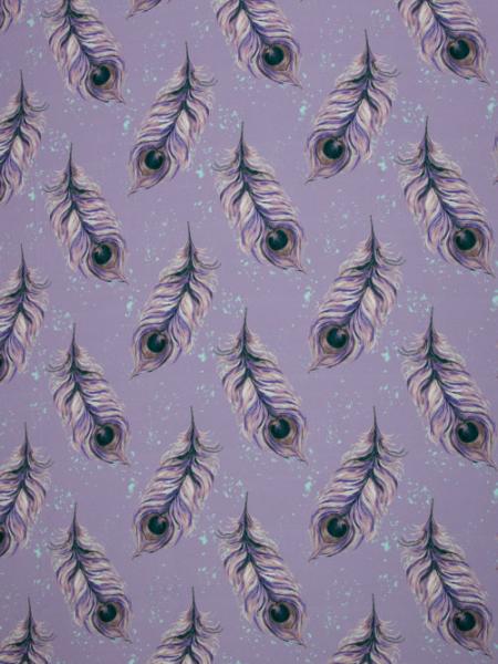 Viskose Feathers Rosa/Lila auf Flieder von Christiane Zielinski by Swafing